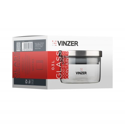 Ємність для зберігання продуктів скляна VINZER 0,3л. (50743) - фото 5