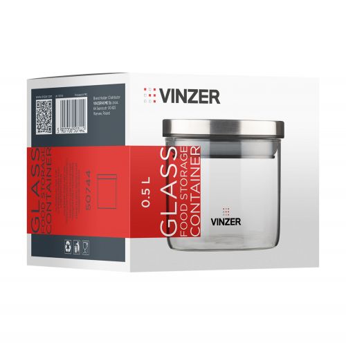 Ємність для зберігання продуктів скляна VINZER 0,9 л (50745) - фото 5